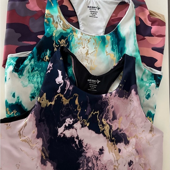 3 Girls Old Navy powersoft Sports Bra Youth XL 14 / 16 Not Padded Lined Metallic - Picture 9 of 9